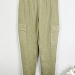 Wildfox Nikki Cargo Sweatpants Green Pockets Drawstring Lounge Elastic Photo 0