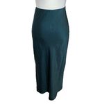 Universal Standard Diane Satin Midi Skirt Women’s Size 6 Deep Sea Bias Cut Slit Photo 2
