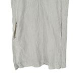 Eileen Fisher Cream Stripe Organic Linen Mini Dress sz Small Pocket Short Sleeve Photo 3