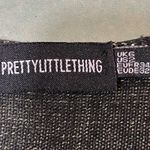 Pretty Little Thing  Dress Womens US 2 Black Glitter Plunge Twist Bodycon Mini Photo 4