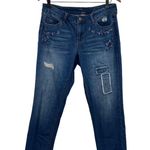 Bob Timberlake Floral Embroidered Patchwork Blue Denim Jeans Womens Size 10 Photo 0