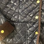 Tommy Hilfiger Navy Diamond Quilted Snap Up Jacket Sz M Corduroy Cuff Collar Photo 3