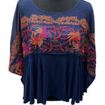 Free People Size Medium Beautiful Bold Embroidered Love Letter Top Tee Photo 0