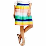 Merona  Pleated A-line Skirt White Green Yellow Multicolor Women’s Plus Size XXL Photo 4