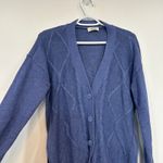 L'Agence  Mica Cardigan Sweater Cotton Blend Cable Knit Waist Tie Oversized Photo 2