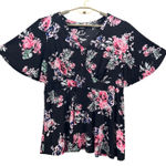 Torrid Womens Blouse Size 2X Black Floral Empire Waist Romantic Y2K Baby Doll Photo 0