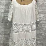 Listicle  White Cold Shoulder Tiered Lace Dress Photo 0