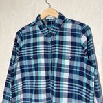 Toad&Co Organic Cotton Indigo Ridge Roll Up Longsleeve Shirt Pullover Plaid L Blue Size L Photo 2