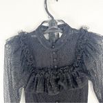 SANDRA MANSOUR x H&M Black Polka Dot Lace Trim Tulle Skirt Sheer Dress Small Photo 12