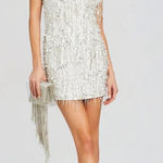 retrofete Haven Embellished Mini Dress White/Silver Womens Size Medium Silver Photo 0