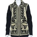 Free People  Women's Stitched Quills Black & Cream Embroidered Jacket Size XS Photo 0