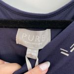 Pure Collection Navy Chevron Print Long Sleeve Jersey Slim Blouson Dress Size 8 Blue Photo 8