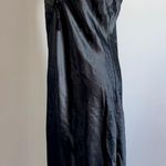 Vintage 80s Satin Long Lingerie Gown Black Photo 1