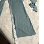 Bebe  Jumpsuit Women's Medium Light Green Halter Wide Leg Open Back Long Photo 9