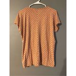 Cato  Pink & Gray Chevron Design Cold Shoulder Cap Sleeves Top Size Large Photo 1