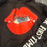 Black Hoodie with Red Lips Graphic by Kid Laroi Size M Size M Photo 1