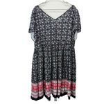 Torrid Black Pink Mini Challis Short Sleeved Tiered Pockets Flare Dress Size 1X Photo 9