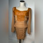 Cbr brand sheer and pleather with ruching Small NWT Photo 1