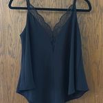 Dressy V Neck Lace Trim Tank Top Black Size M Photo 0