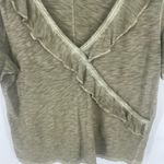 Veronica Beard  Jeans Dubois Ruffled Pima Cotton T-Shirt Light Army size M $158 Photo 7