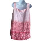 Westbound Women Linen Blend Top XL Ombre Pink Square Neck Flowy Boho Festival Photo 2
