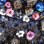 Mac Duggal 93695 Womens Black Floral Sequined Strapless Column Gown Photo 7