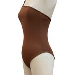 ZARA  Brown Asymmetrical One-Shoulder Bodysuit - Size S Photo 1