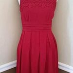 Esley Modcloth  Burgundy Red Wine Lace Sleeveless Pleated Party Dress Small NEW Photo 1