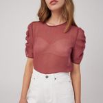 The Fifth Label Home Run Sheer Short Sleeve Blouse Top Size Small NWT Photo 3