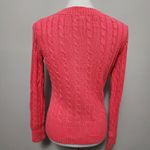 Old Navy  Y2K Pink Cable Detail Vneck Sweater Size Medium Photo 3