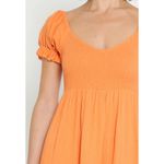 O.P.T. Gauzy Cotton Lanna Puff Sleeve Smocked Midi Dress Orange Size Small Photo 3