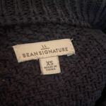 LL Bean Signature Sweater Womens XS Fisherman's Cable Knit Heavy Cotton Navy Blue Photo 5