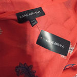 Lane Bryant NWT 18/20 Red Blouse Sheer Kimono Paisley Tie Neck Boho Chiffon Top Photo 4