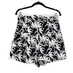 Diane Von Furstenberg  Edria Palm Print Silk Blend Black And White Shorts 4 Photo 2