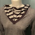 Athleta  gray striped long sleeve cowl neck hoodie Photo 2