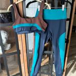 Eleven Venus Williams workout set sports bra high rise leggings navy chocolate Blue Size M Photo 8