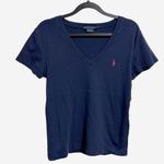 Ralph Lauren  Navy Blue V-Neck top shirt Women's Large Photo 0