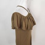 Chaser Army Green Knit Top Ruffle Top NWT Size Medium Olive Green Knit Top Green Photo 2