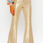 Jealous Tomato  Faux Leather Gold wide leg Pant sz l 8/10 Photo 0