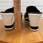 Tommy Bahama Kamala Wedge Heel Leather Slide Sandals Black White 9 Photo 7