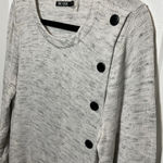 Nic+Zoe  Gray Side‎ Button XL Womens Sweater Long Sleeve Knit Pullover Top Photo 0