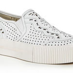 Ash  Kingston White Leather Perforated Slip On Platform Sneaker size 8 38 Photo 0