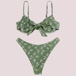 Zaful NWT  Twist Front W/ Underwire Tie‎ Back High Waisted Bikini - Lg Photo 1