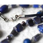 Source Unknown Lovely Triple Layer Shades Of Blue Coral/Glass Beads Silver Tone 18" Necklace Photo 3