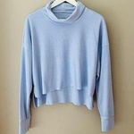 American Eagle  Outfitters Waffle Knit Long Sleeve Turtleneck Top Blue Sz… Photo 0
