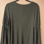 Love Riche  Black Ribbed Bell Wide Sleeve Swing Shift Knee Dress Size MEDIUM Boho Photo 7