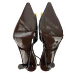 Tory Burch  Black Pointed Toe Patent Crocs Sling Back High Heels Pumps Shoes 7M Photo 5