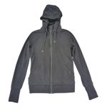 Athleta Triumph Hoodie Black Full Zip Sweatshirt Jacket Thumbholes Size Small Photo 0