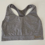 Juicy Couture NWOT‎ |  women’s gray gold nonpadded racerback sports bra — 2X Photo 0