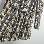 WAYF NWOT  Snakeskin Print Mesh Tiered Skater Dress Long Sleeve Layered Small‎ Photo 3